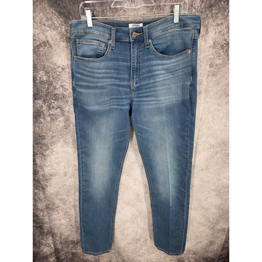 Levis Denizen 216  Jeans 34 X 32 Blue Slim Straight Whiskers Stretch Fade Skinny